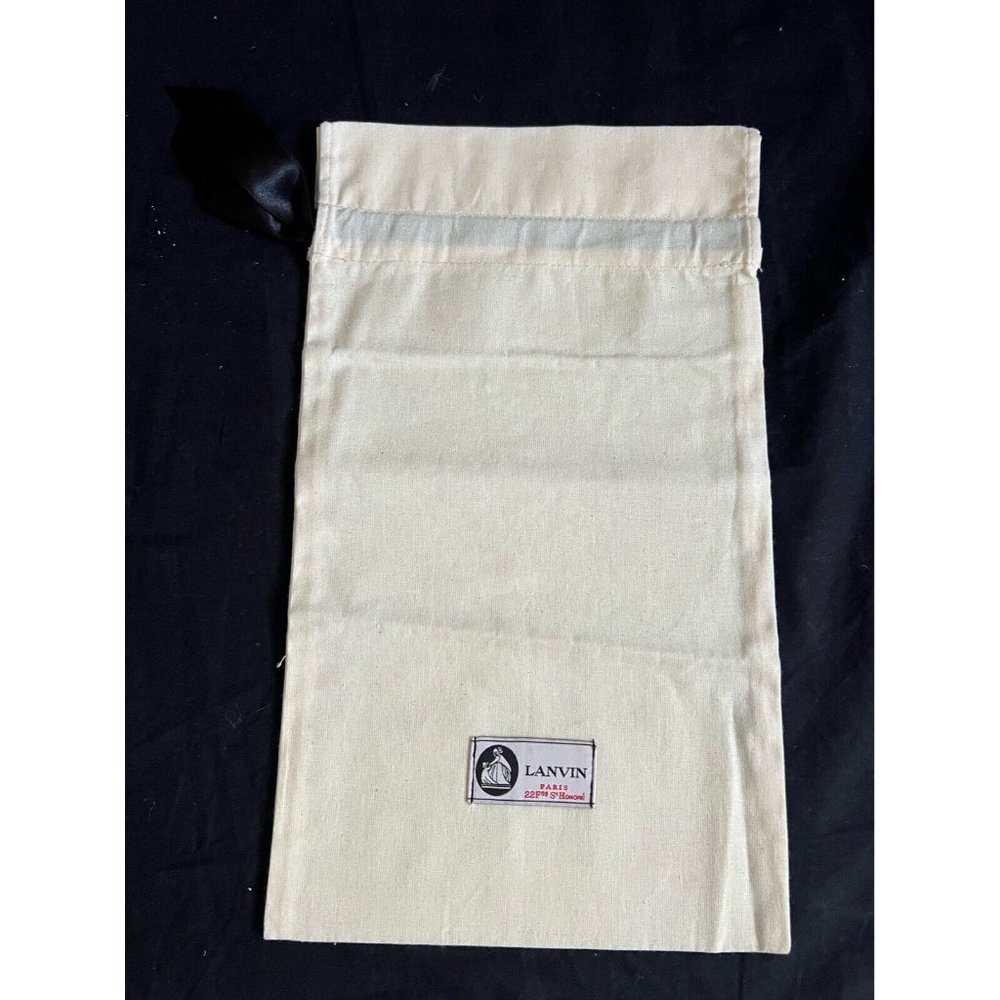 Lanvin Drawstring Dustbag Ivory 100% Cotton 13.5" X 7.5'' - Picture 3 of 7